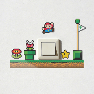 创意可爱亚克力3d立体墙贴 2026年新款 超级玛丽马里奥开关贴装 饰