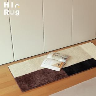 中古地毯簇绒卧室长条拼色床边毯复古客厅茶几地垫衣帽间镜前脚垫