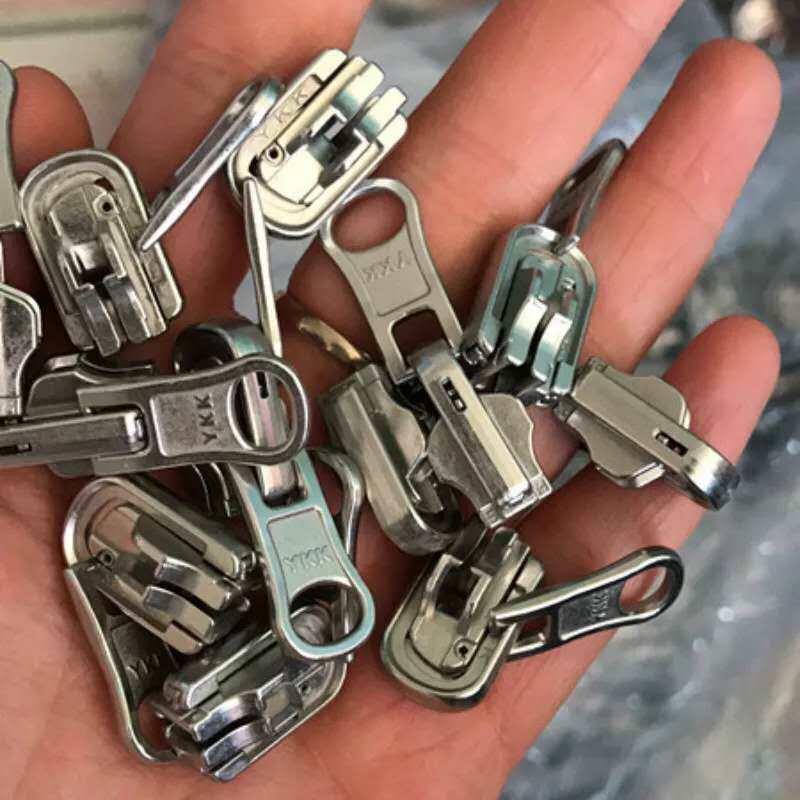 正品YKK5号冲锋衣内胆专用拉头 双面服两用拉链头 DU旋转金属拉头