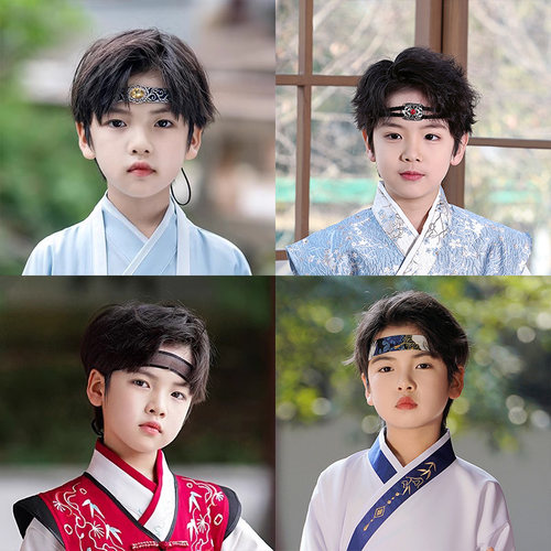 儿童古风汉服男女童古装抹额头饰