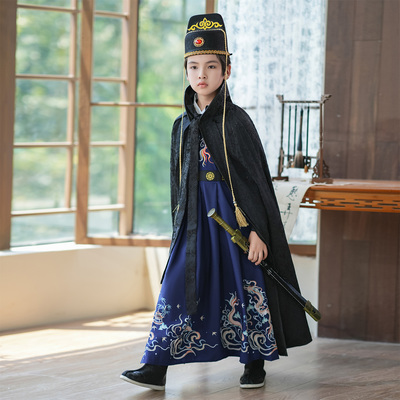 汉服飞鱼服男童明制锦衣卫武侠服