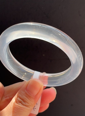 新品上架 天然奶白晶手镯女款冰种白月光手镯送女友礼物 57.8mm