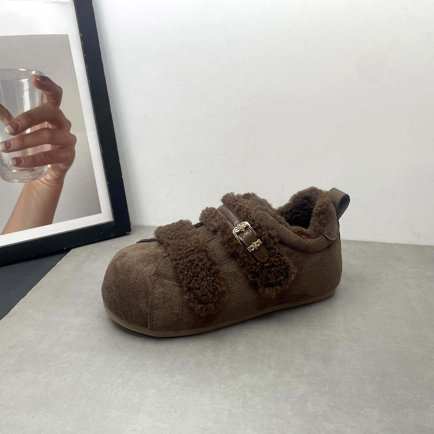 工厂处理女鞋2025冬季新款时尚休闲加绒保暖软底舒适女棉鞋勃肯鞋