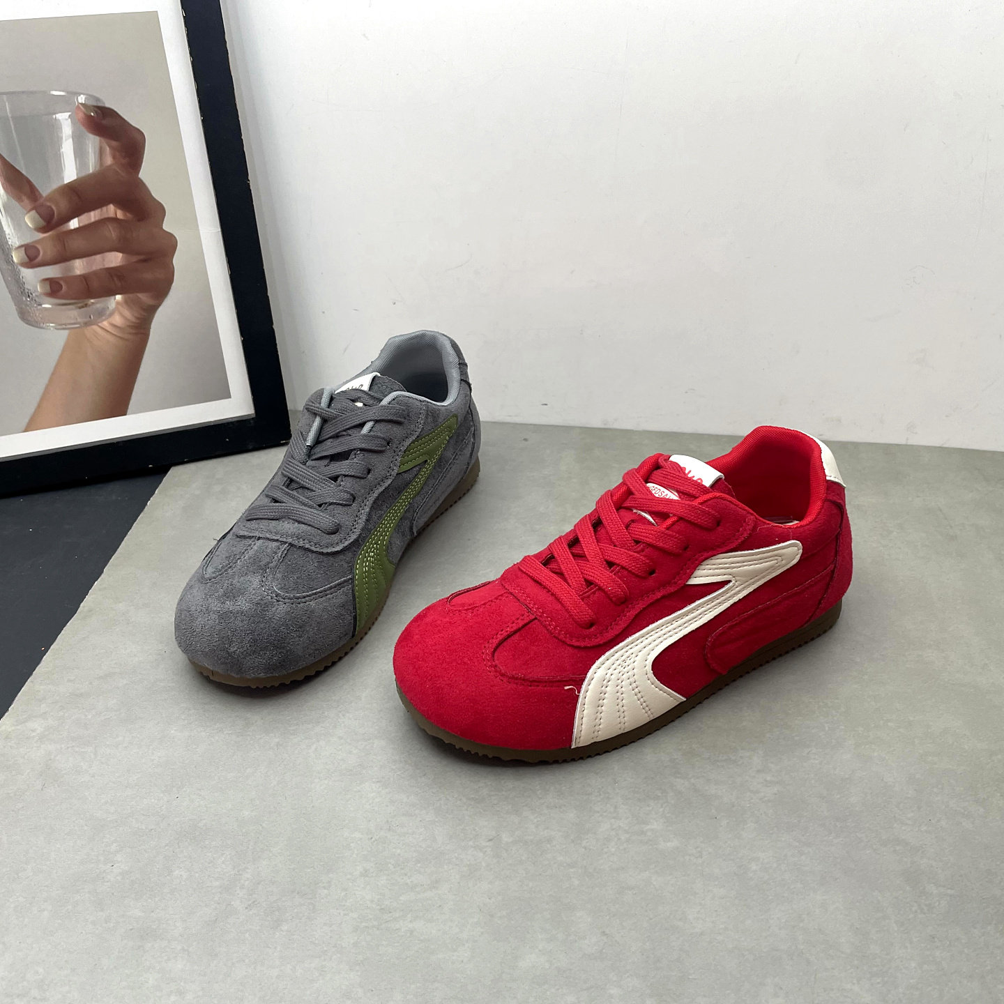 2026春季新款圆头深口系带软底复古德训鞋时尚百搭女士单鞋板鞋,女鞋,德训鞋,淘宝优惠券,粉丝福利购,淘宝优惠卷