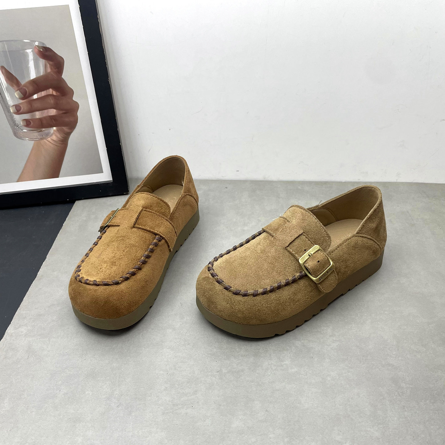 2026春季新款豆豆鞋英伦风一脚蹬软底舒适百搭勃肯鞋深口女士单鞋,女鞋,深口单鞋,淘宝优惠券,粉丝福利购,淘宝优惠卷