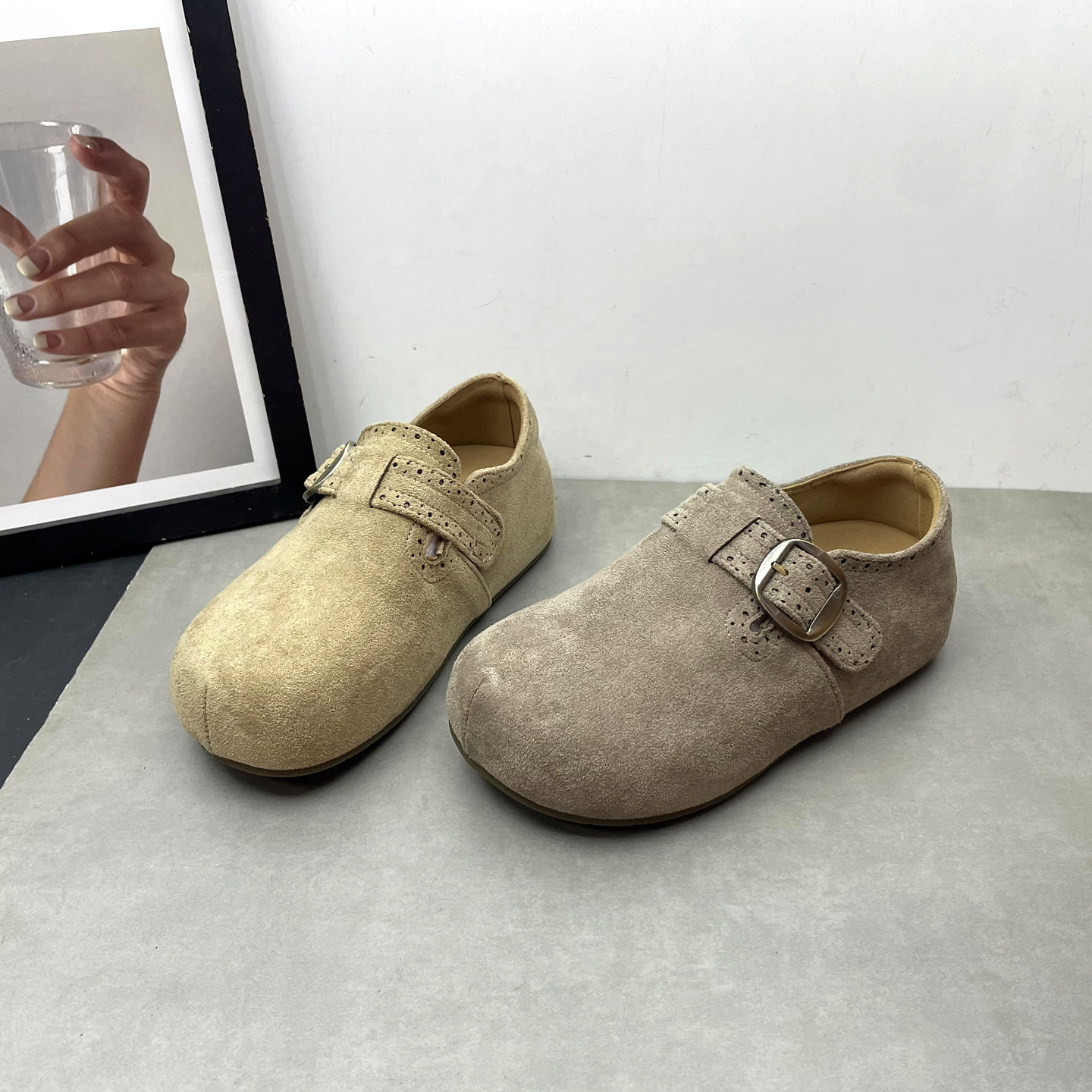 2026春季新款圆头一脚蹬英伦风复古厚底勃肯鞋深口单鞋休闲女单鞋,女鞋,深口单鞋,淘宝优惠券,粉丝福利购,淘宝优惠卷