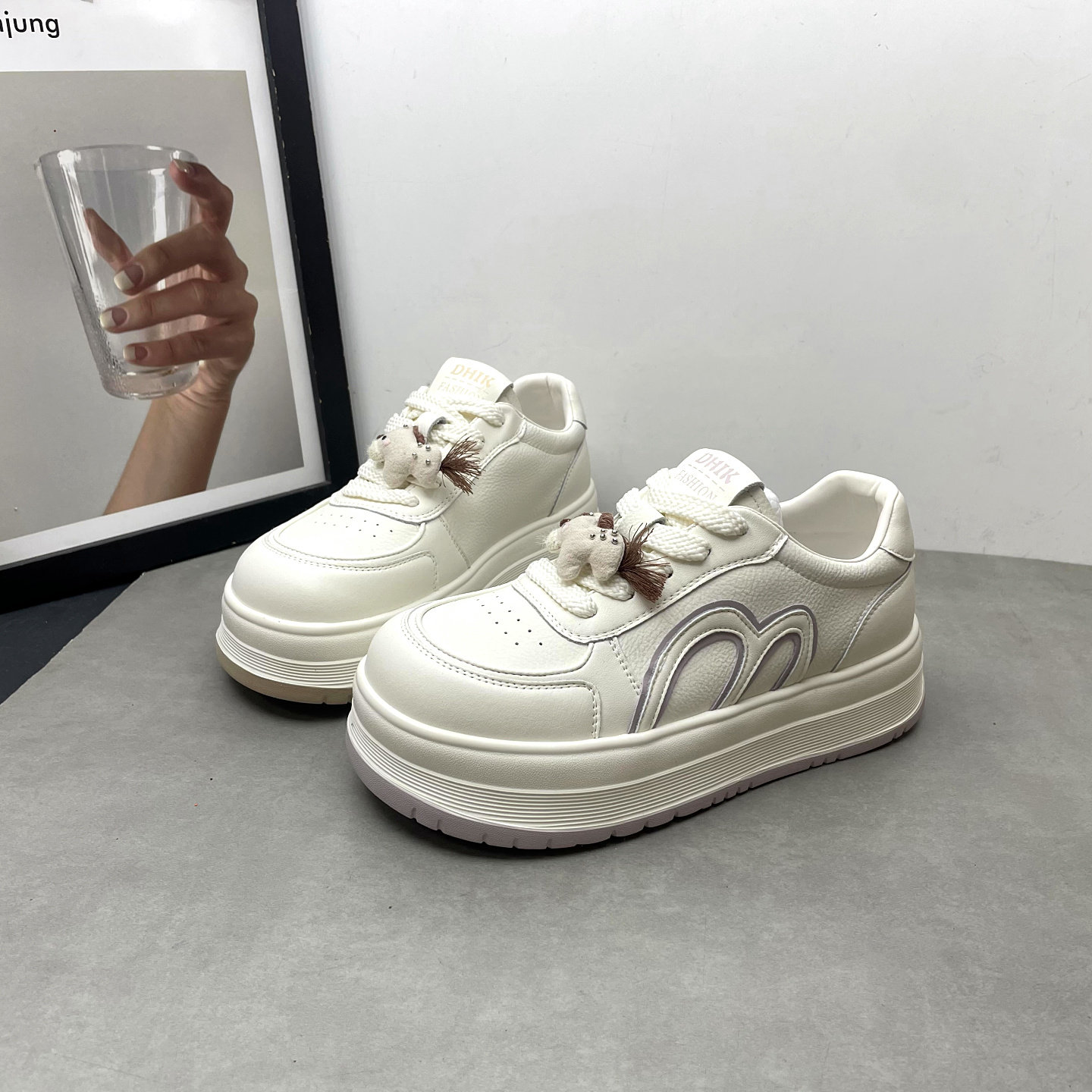 2026春季新款小白鞋深口系带松糕厚底轻便百搭学生板鞋女士单鞋,女鞋,深口单鞋,淘宝优惠券,粉丝福利购,淘宝优惠卷