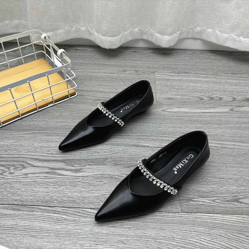 气质优雅小皮鞋2025春季新款牛皮时尚一字带低跟玛丽珍乐福鞋女鞋