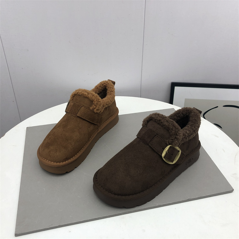 复古绒面勃肯鞋女2025冬季新款加绒保暖棉鞋舒适一脚蹬懒人鞋