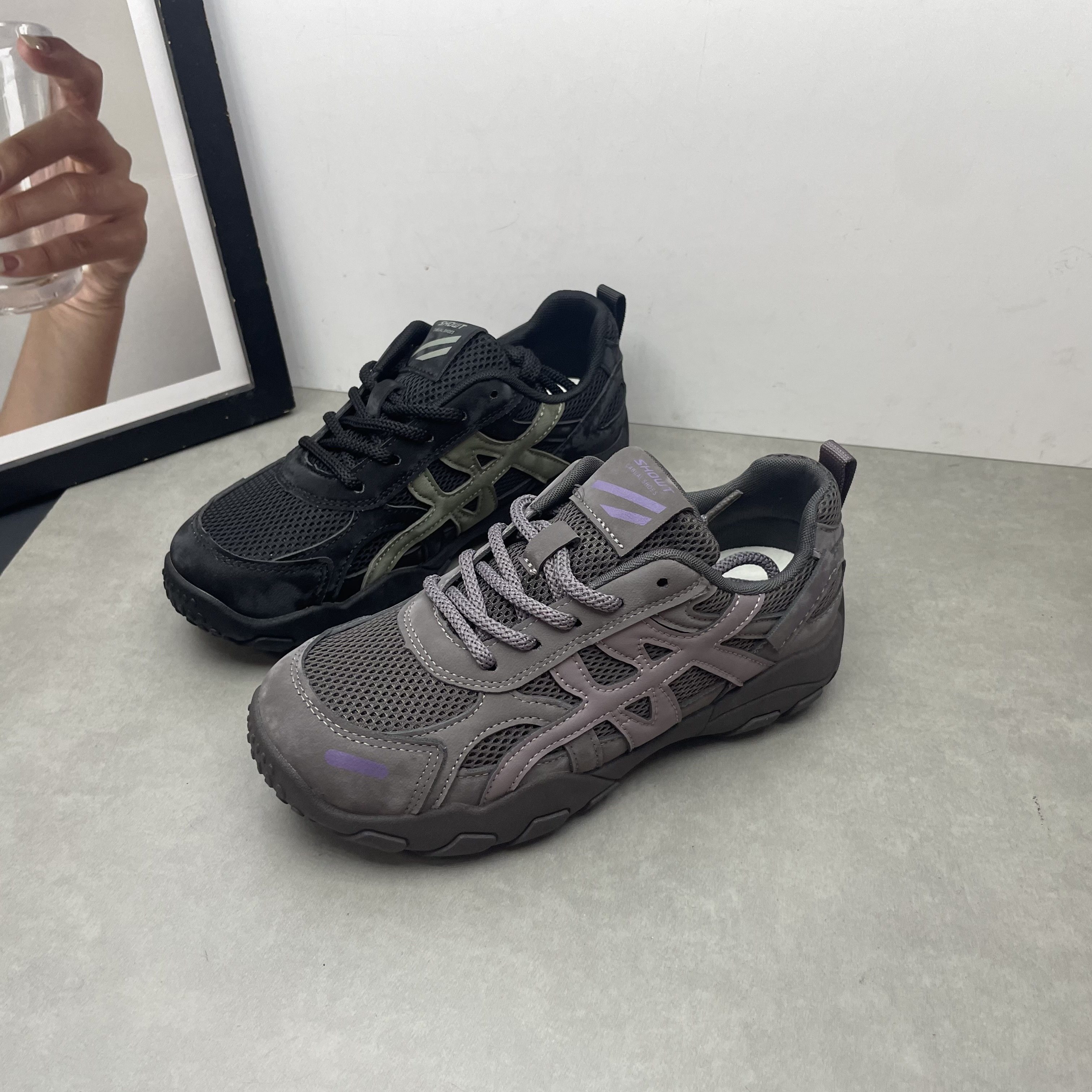 2025秋季新款女鞋圆头深口系带网面透气轻便舒适运动鞋女士单鞋