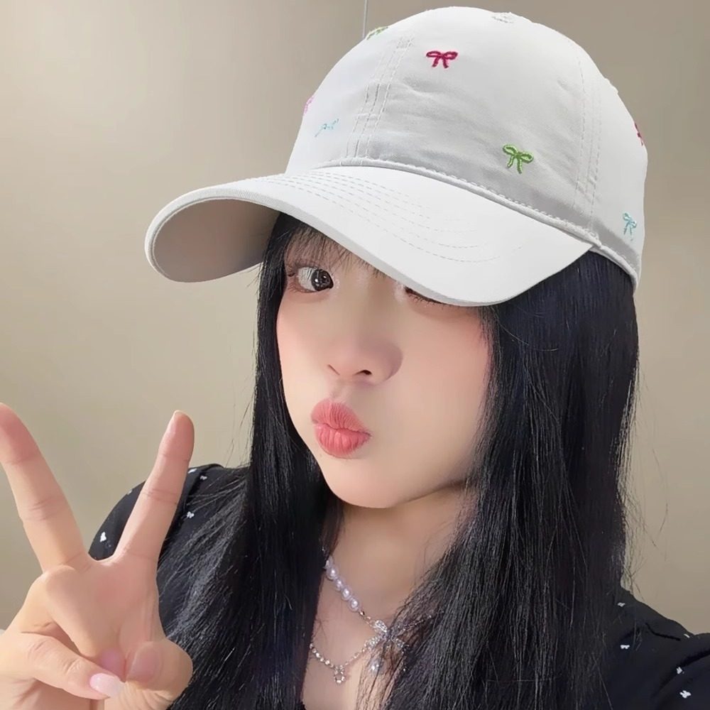 2025彩色蝴蝶结棒球帽宽帽檐大脸