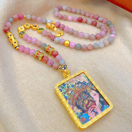 西藏随身唐卡佛牌项链扎基拉姆前世今生吊坠嘎乌盒万能扣挂链条