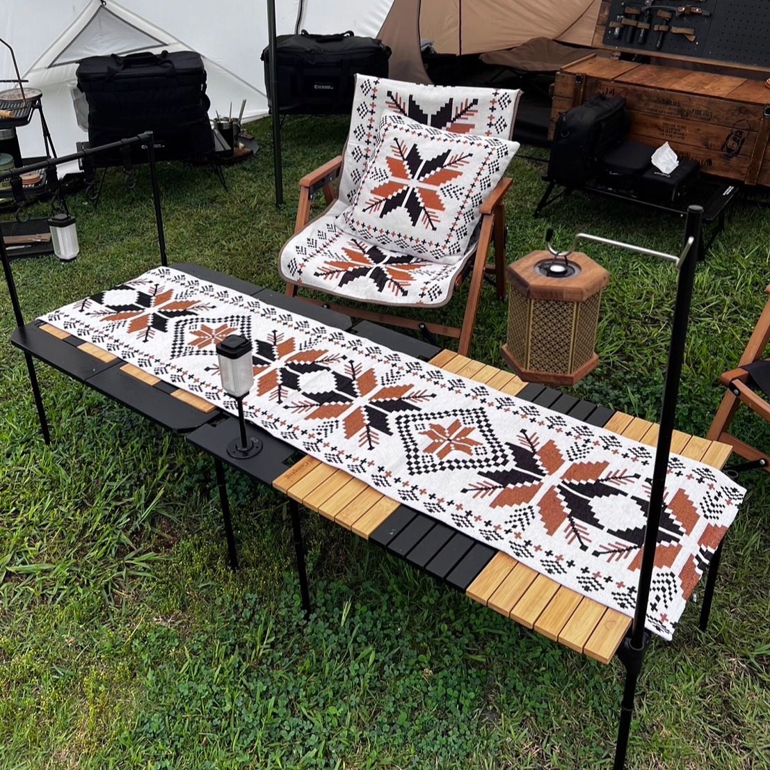 桌旗布艺户外露营蛋卷