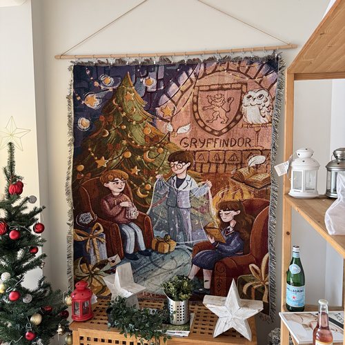 MerryChristmas哈利波特圣诞节哈利波特格兰芬多 Gryffindor 挂毯