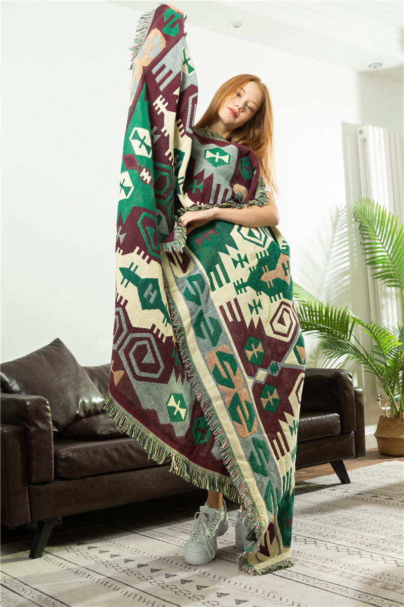 民族风沙发巾全盖布艺春夏棉线毯盖毯防尘罩椅子坐垫防滑正品特价