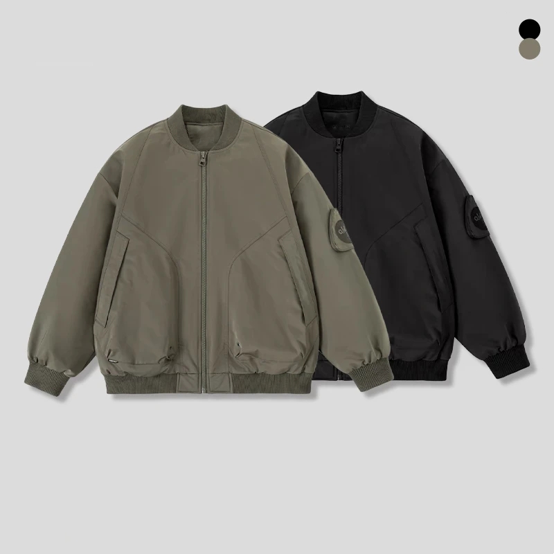 美式三防立领教练夹克男款秋冬飞行员机车棒球服短款夹棉工装外套