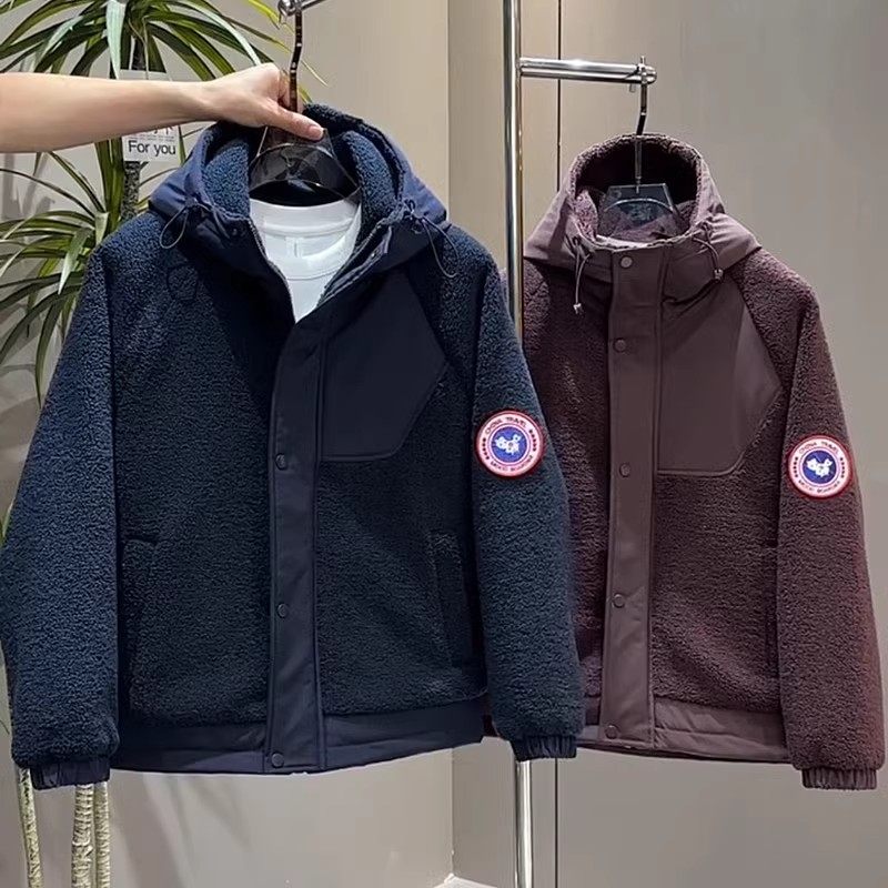 冬季水晶颗粒绒加厚连帽棉服外套棉衣