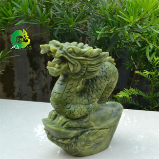 南玉龙摆件家居客厅书房办公室店铺摆设商务送礼天然玉石工艺品