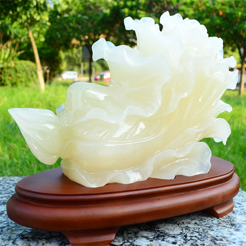 室内天然阿富汗玉石百财桌面摆件