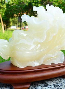 室内天然阿富汗玉石百财桌面摆件