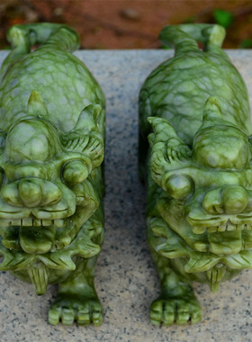 玉石貔貅招财摆件皮休家里装饰