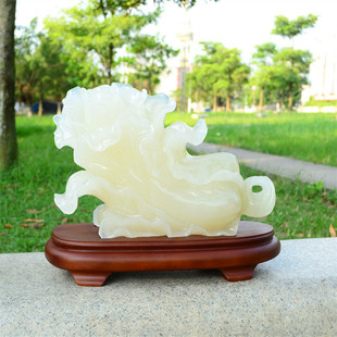 天然阿富汗玉石白菜摆件百财家居桌面办公室客厅摆件室内摆件礼品