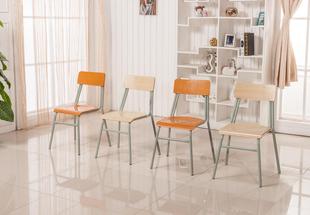 餐椅宿舍椅子学生椅子夹板靠背椅钢木椅曲木椅曲美休闲椅培训椅子