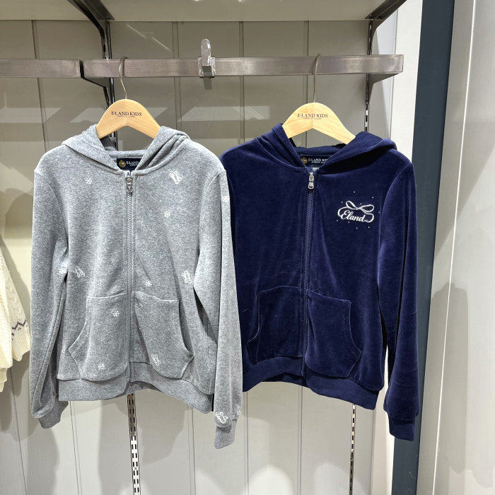 Elandkids衣恋童装正品26冬女童丝绒连帽外套休闲服 EKSMG4T21A