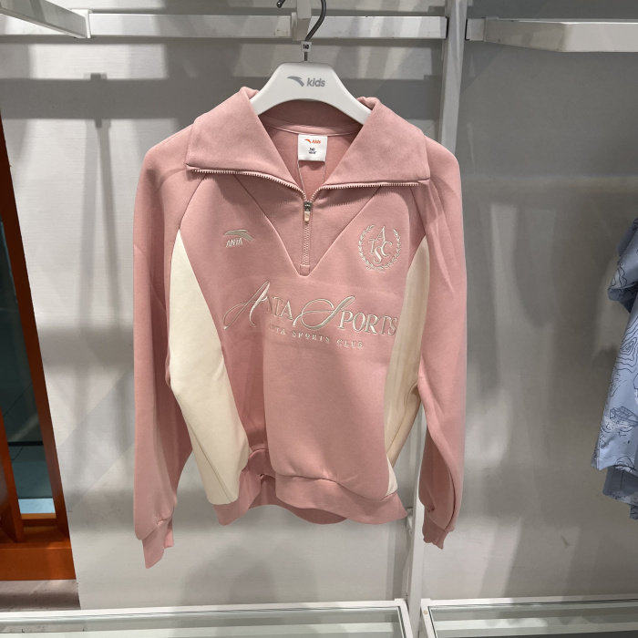 安踏儿童T恤专柜正品25年冬女大童篮球系列针织套头衫 362541714S