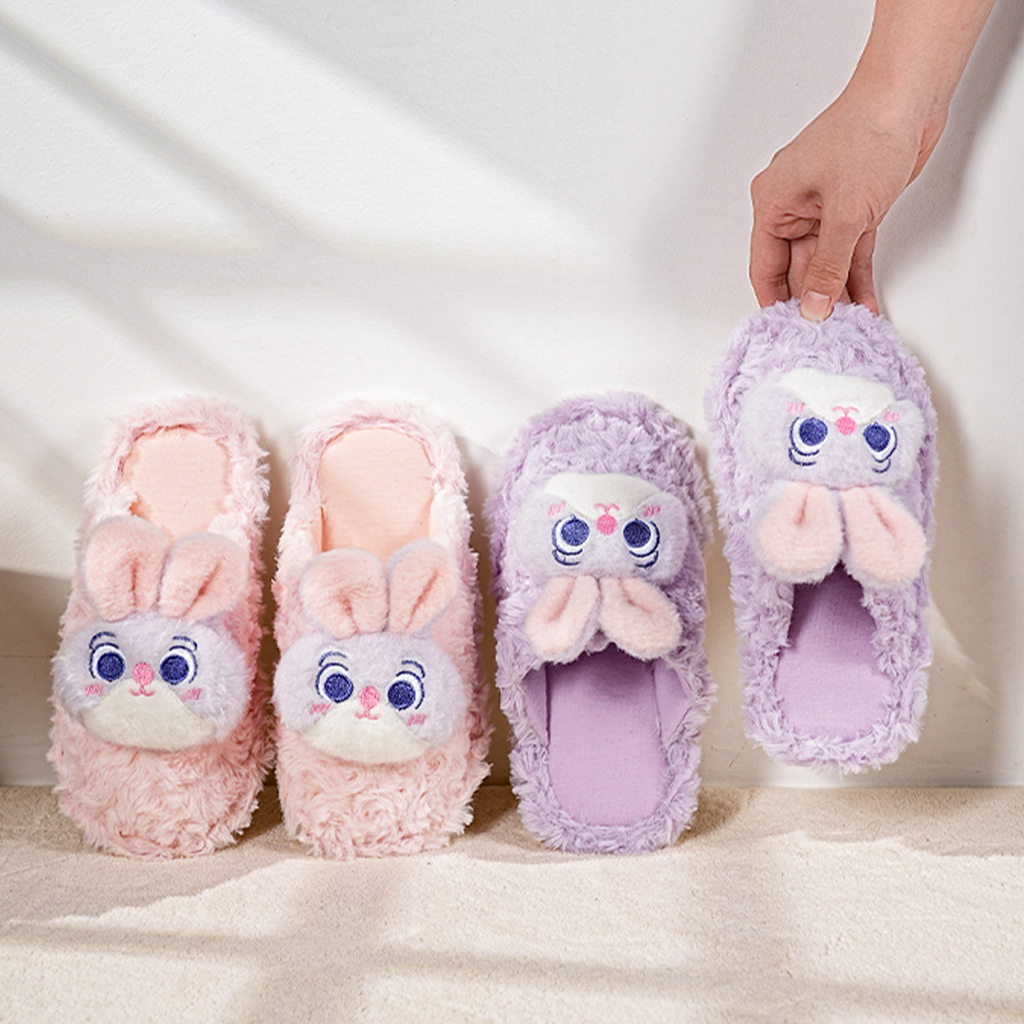 儿童棉拖鞋女女童秋冬室内居家包头保暖女孩宝宝卡通可爱朱迪拖鞋