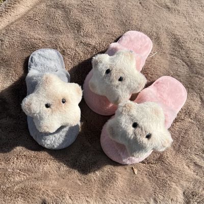 外贸儿童棉拖鞋女女童秋冬室内防滑毛绒包头男童家用冬天亲子拖鞋