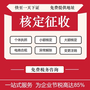 个体户核定征收小额双免大额核定公司财税务筹划公司咨询财务会计