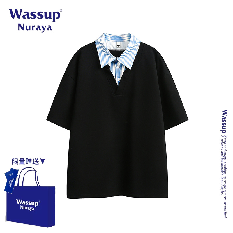 WASSUPNURAYA解构假两件衬衫领