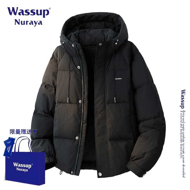 WASSUPNURAYA冬季百搭连帽羽绒