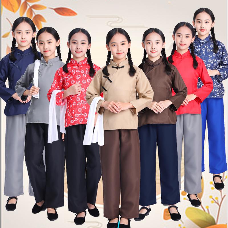 安暖儿童舞台话剧村姑演出服装