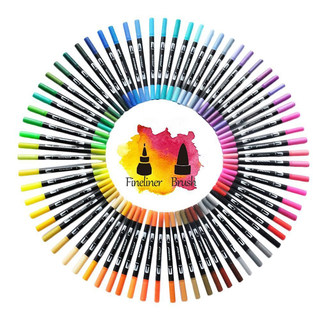 FineLiner Dual Tip Brush Art Markers Pen 12/48/72/100/120 Co