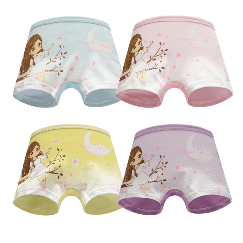 4 Pcs/Lot Children's Underwear Girls Panties Cute Kids Boxer