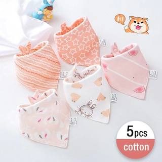 5pcs/lot Pure Cotton Baby Bibs Triangle Double Cotton Bibs C