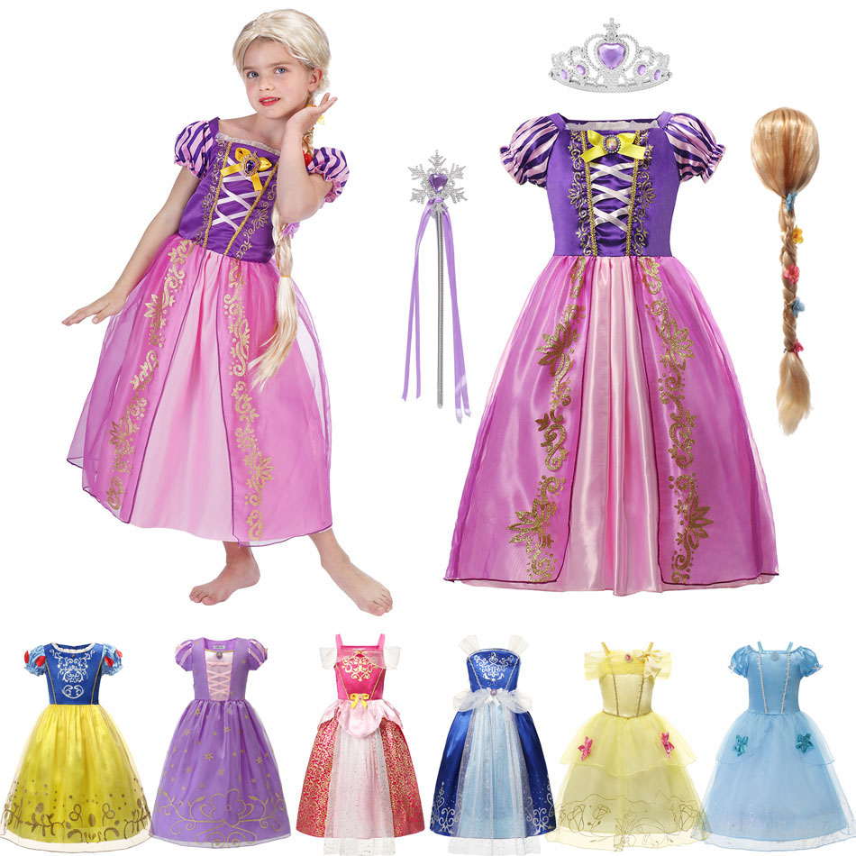 Girls Rapunzel Princess Cosplay Dresses Party Gift