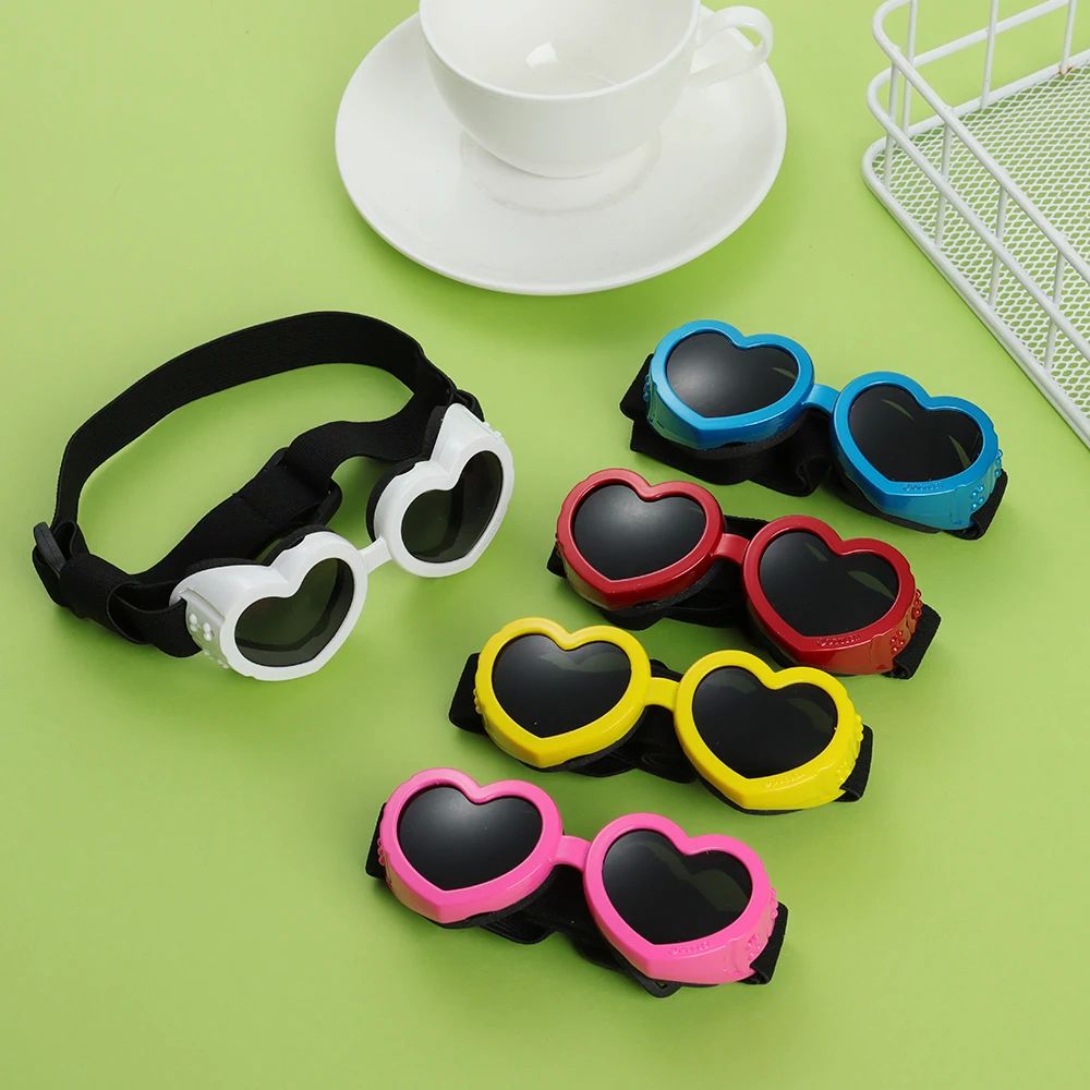 1 Pcs Heart-shaped Small Dog Sunglasses Waterproof UV Protec