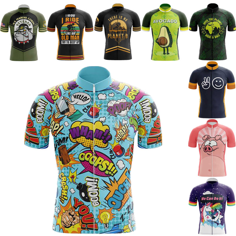 cartoons cycling clothes 2021 summer men funny bicycle shirt