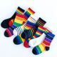 Summer Rainbow Socks Colourful Kids Fashion Strip for Spring