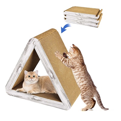 立式三角形猫抓板耐磨猫爪板猫咪猫窝一四季通用Cat Scratching