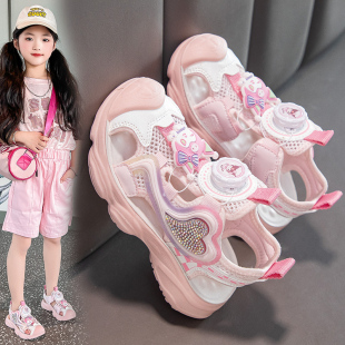 时尚 韩版 运动凉鞋 ABC女童包头凉鞋 凉鞋 新款 软底百搭时装 2026夏季