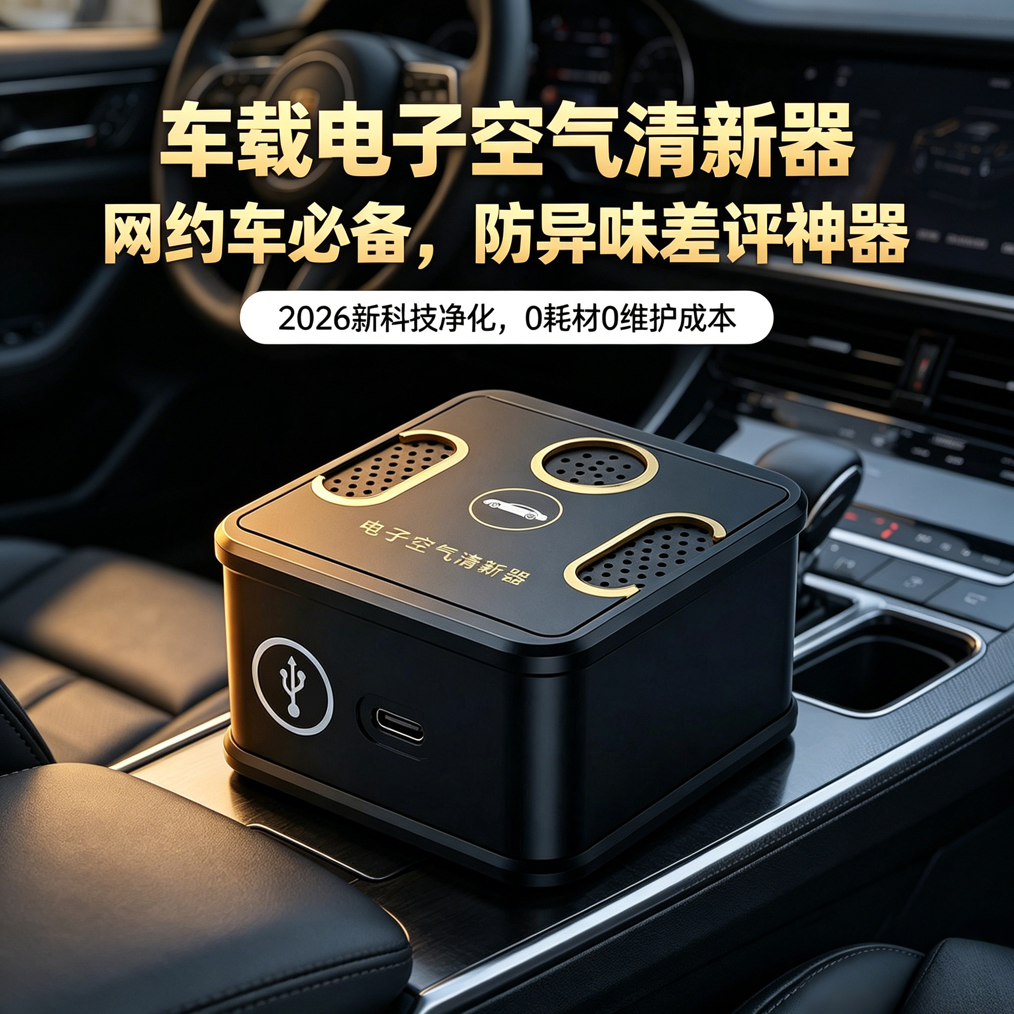 车载空气净化器USB口负离子除味