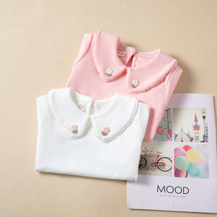 女童加绒打底小衫春秋冬内搭儿童娃娃领外穿德绒上衣女孩长袖保暖