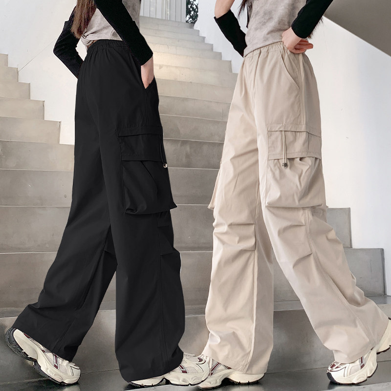 女童加绒裤子秋冬女孩2025新款大童工装裤儿童秋季运动休闲裤宽松