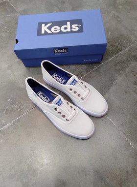 Keds白色厚底帆布松糕底女生百搭平底韩版郑秀晶同款增高帆布鞋