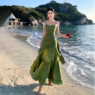 法式party小礼服吊带裙女生日礼服高端轻奢小众不规则鱼尾连衣裙