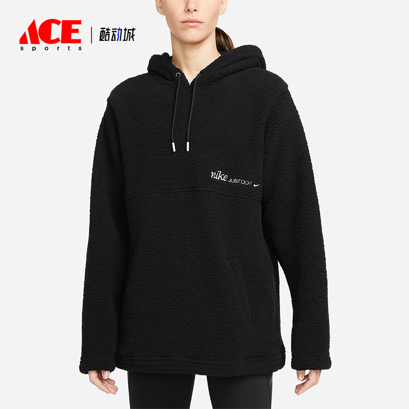 Nike/耐克正品2023秋季新款女子加绒保暖连帽运动套头卫衣DQ6237
